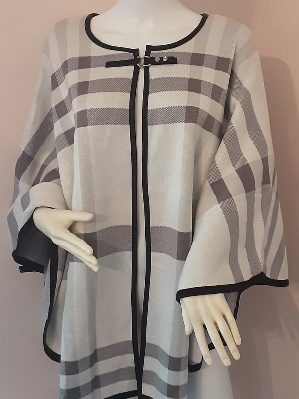 White House Black Market Plaid Cape